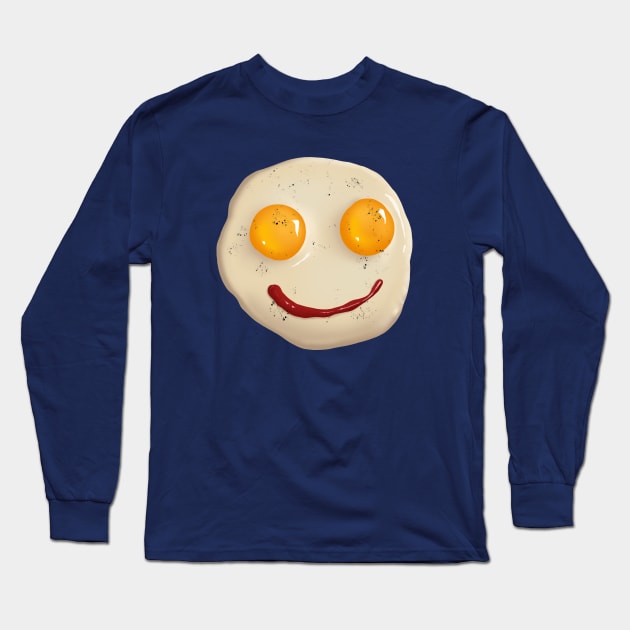 Smiling Egg Omelette Long Sleeve T-Shirt by TWOintoA